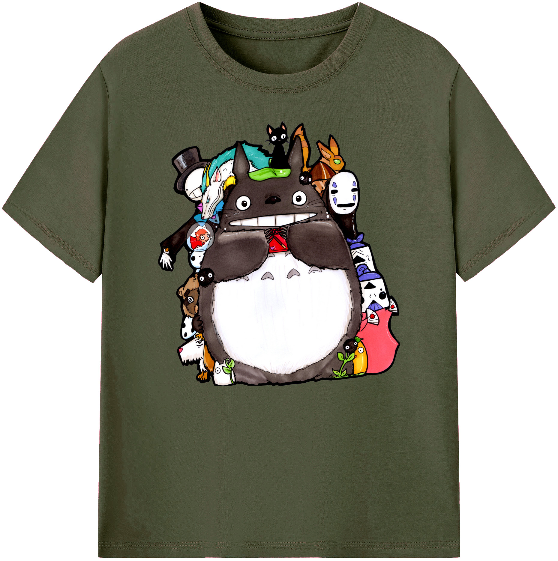 （画像用） となりのトトロ 草壁メイ 草壁サツキ My Neighbor Totoro Satsuki Kusakabe Mei Kusakabe 綿100％ メンズ半袖Tシャツ｜肌触りやわらか＆通気性